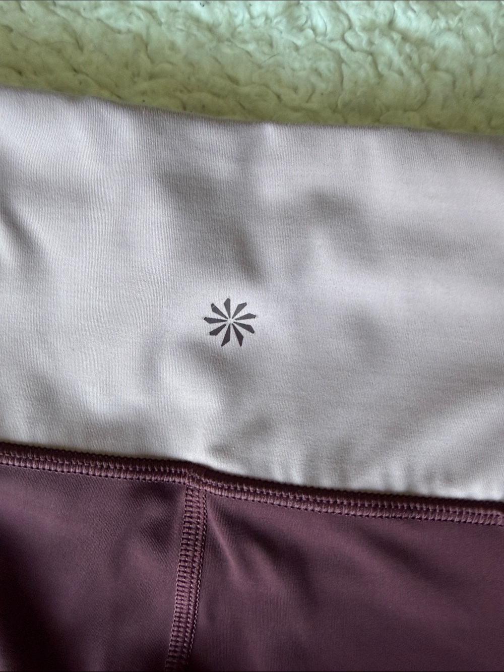 Athleta Maroon with Pink and Light Pink Side Stripes Crunch 7/8 Leggings - Picture 5 of 6